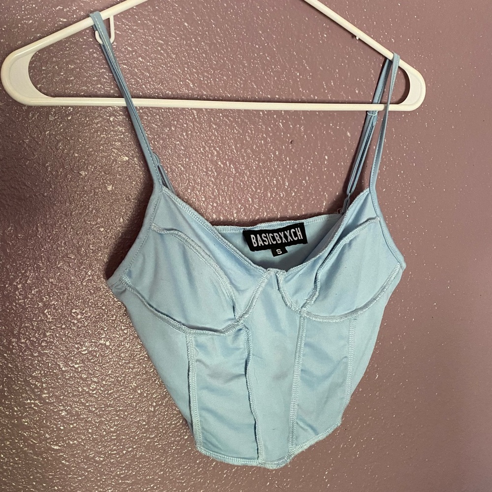 Blue cropped top
